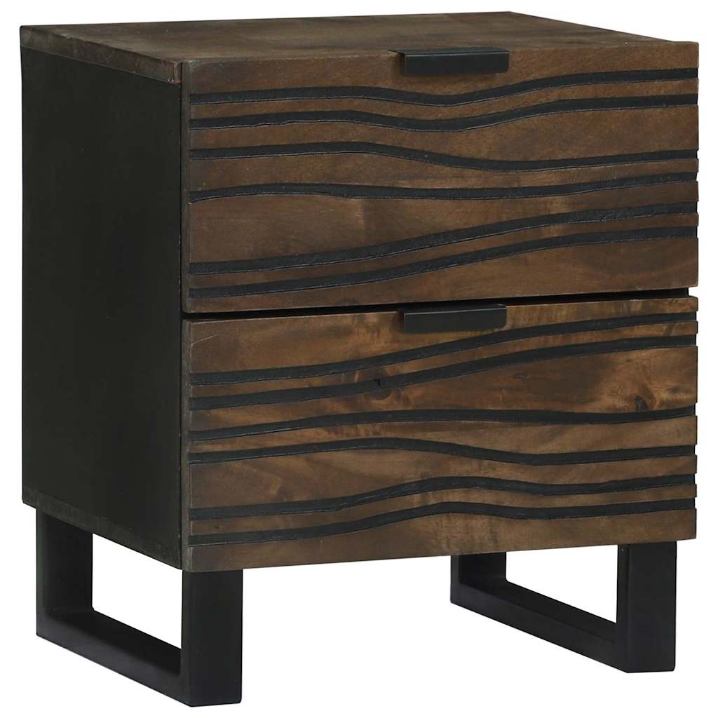 Nachttisch Walnuss 40 x 33 x 46 cm massives Mangoholz