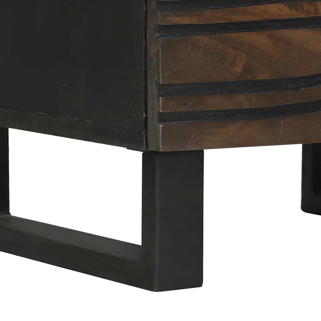 Nachttisch 2 pcs Walnuss 40 x 33 x 46 cm massives Mangoholz