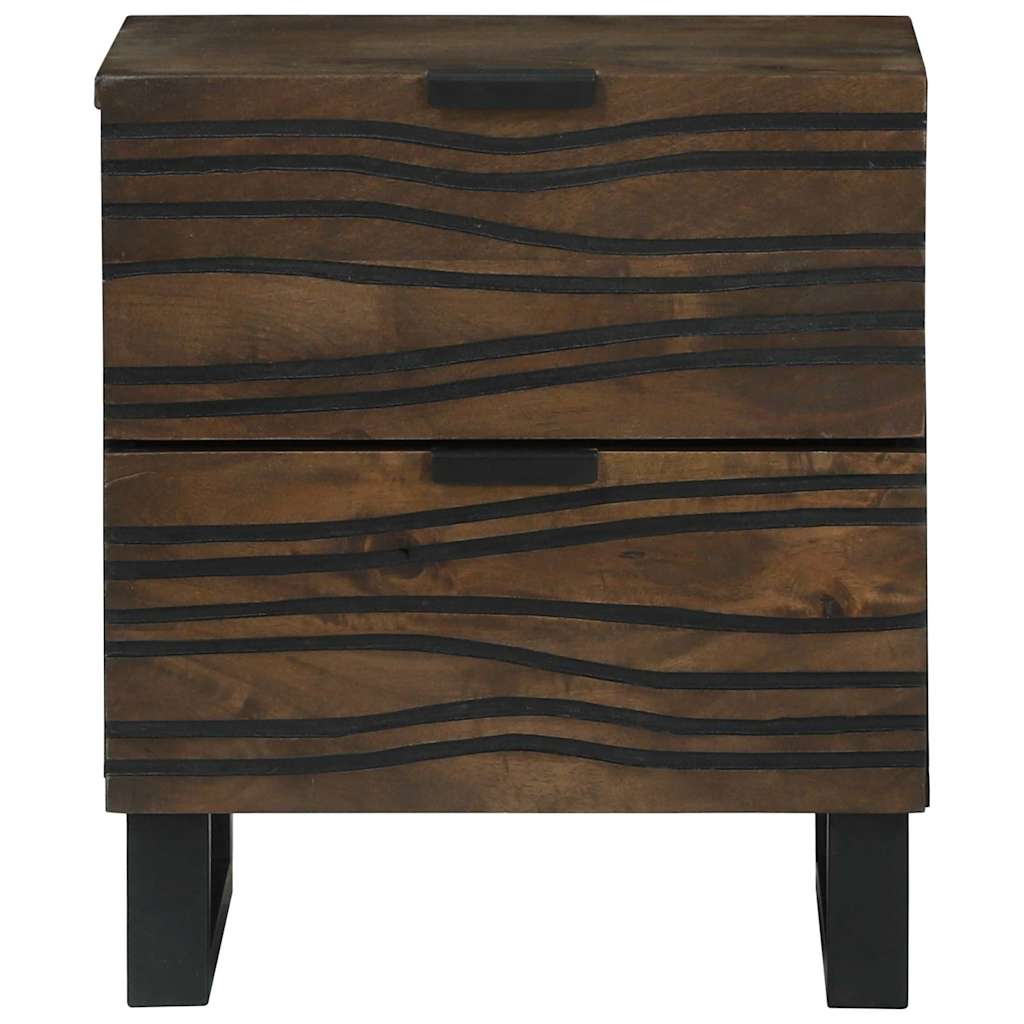 Nachttisch 2 pcs Walnuss 40 x 33 x 46 cm massives Mangoholz