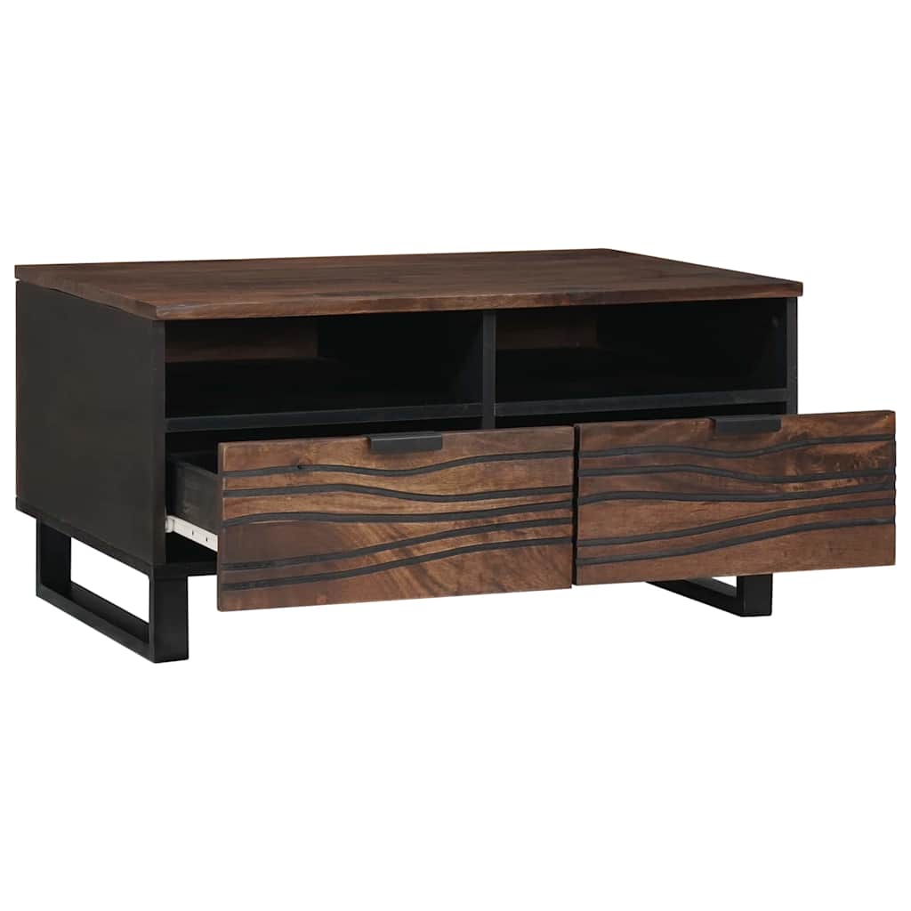 Couchtisch with Drawer Braun und Schwarz 80 x 54 x 40 cm