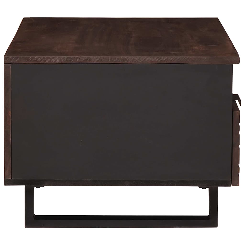 Couchtisch with Drawer Braun und Schwarz 80 x 54 x 40 cm