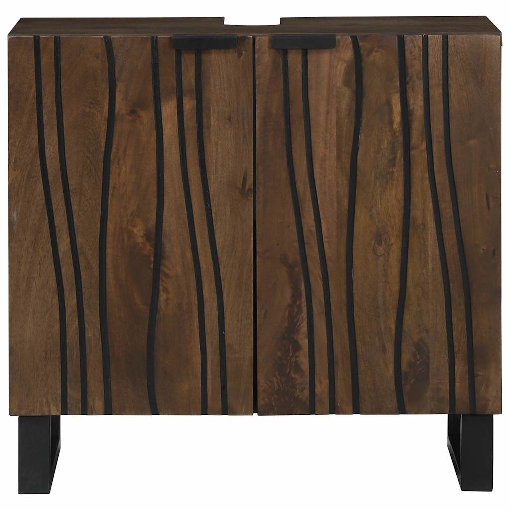 Waschbeckenschrank mit Regal Braun, Schwarz 62 x 33 x 58 cm