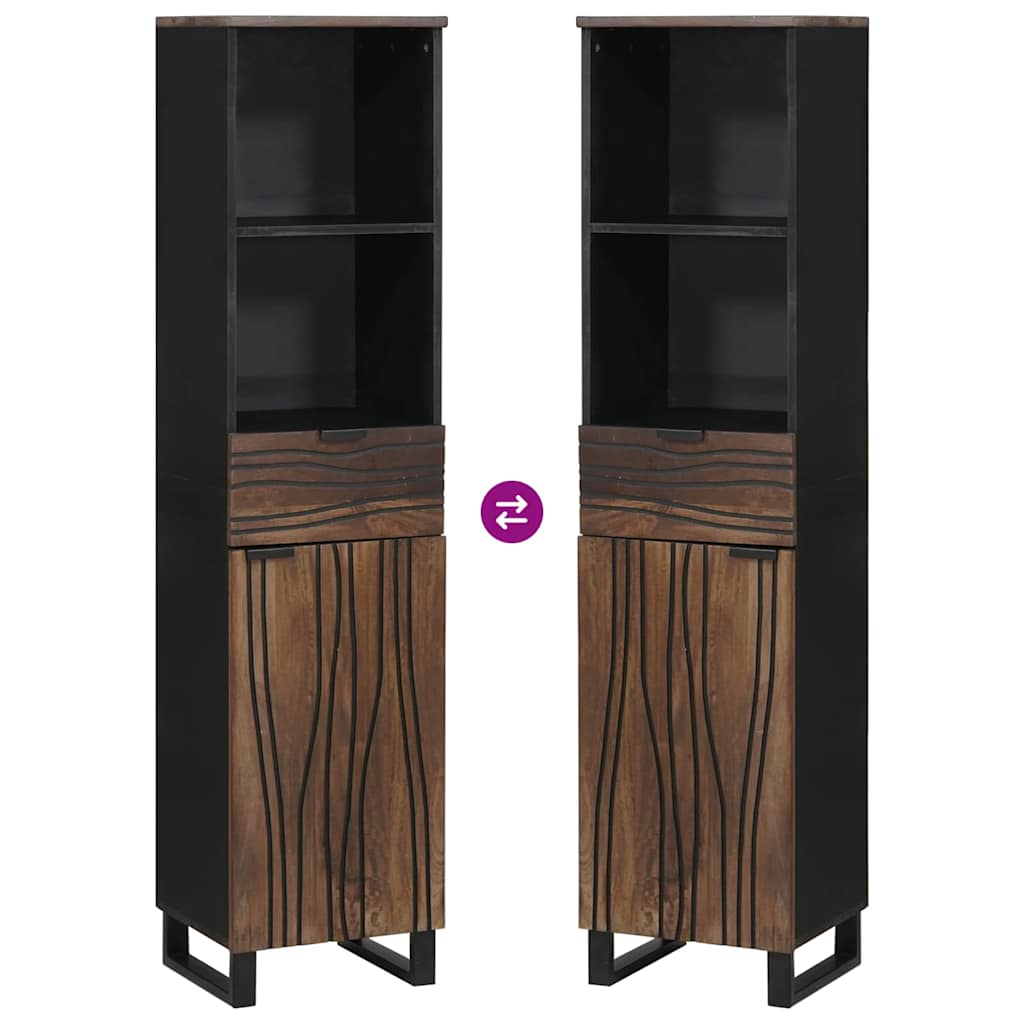 Badezimmer Schrank Braun 38 x 33 x 160 cm Massivholz Mango