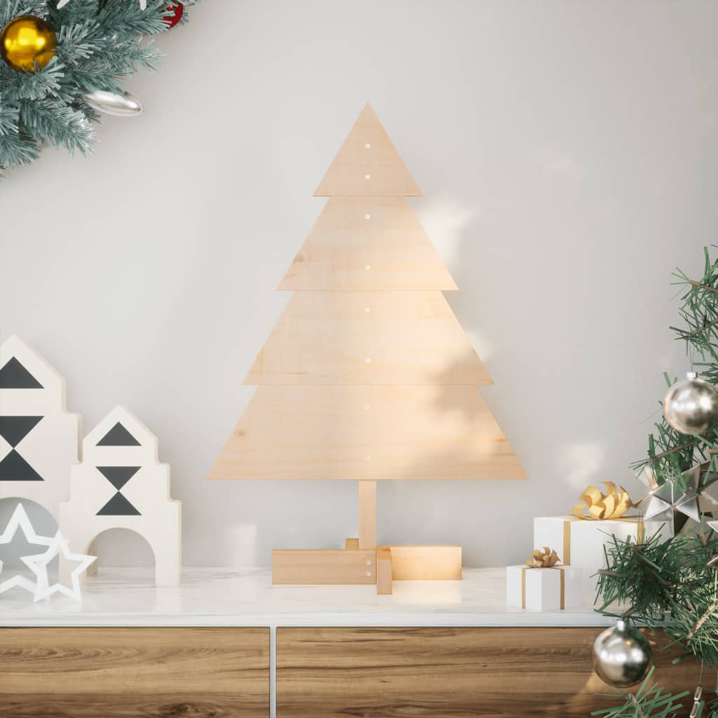 Christmas tree wood for decoration 70 cm solid wood