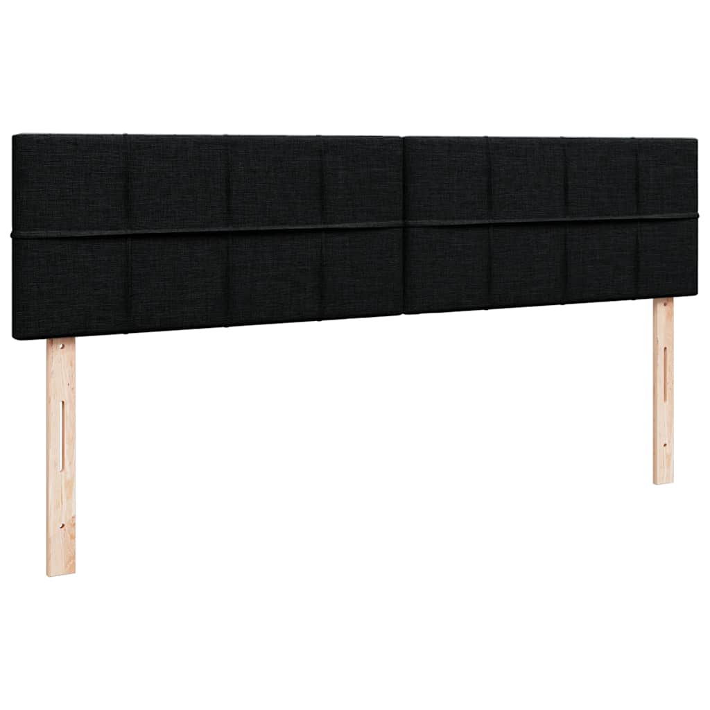 Ottoman-Bett mit Matratzen Schwarz 180x200 cm Stoff