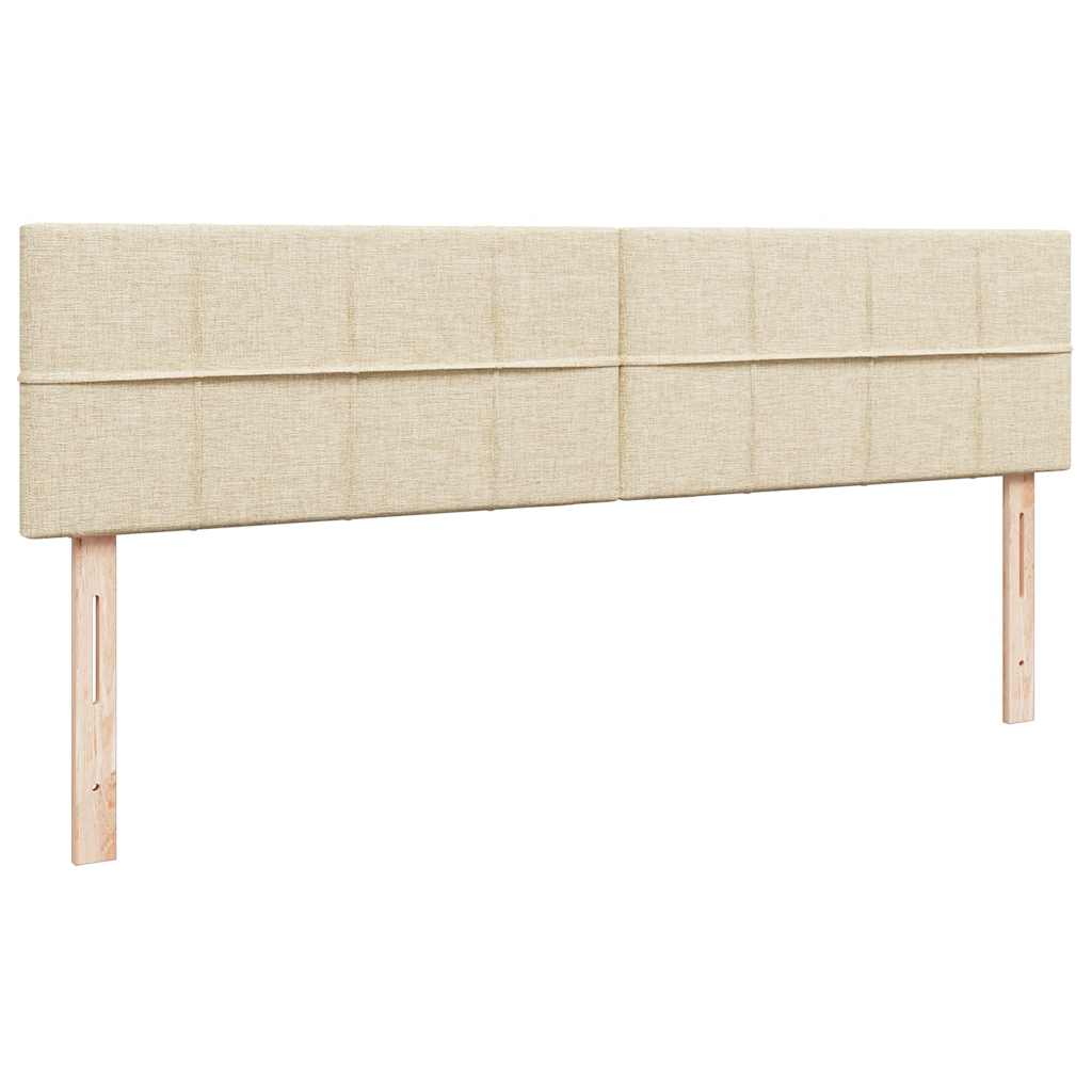 Ottoman bed with mattress cream 200x200 cm fabric