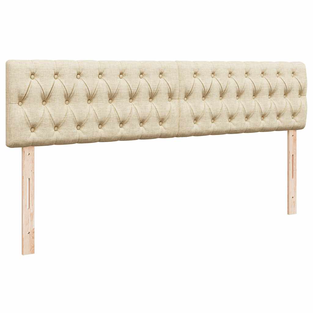 Ottoman-Bett mit Matratzen Creme 200x200 cm Stoff
