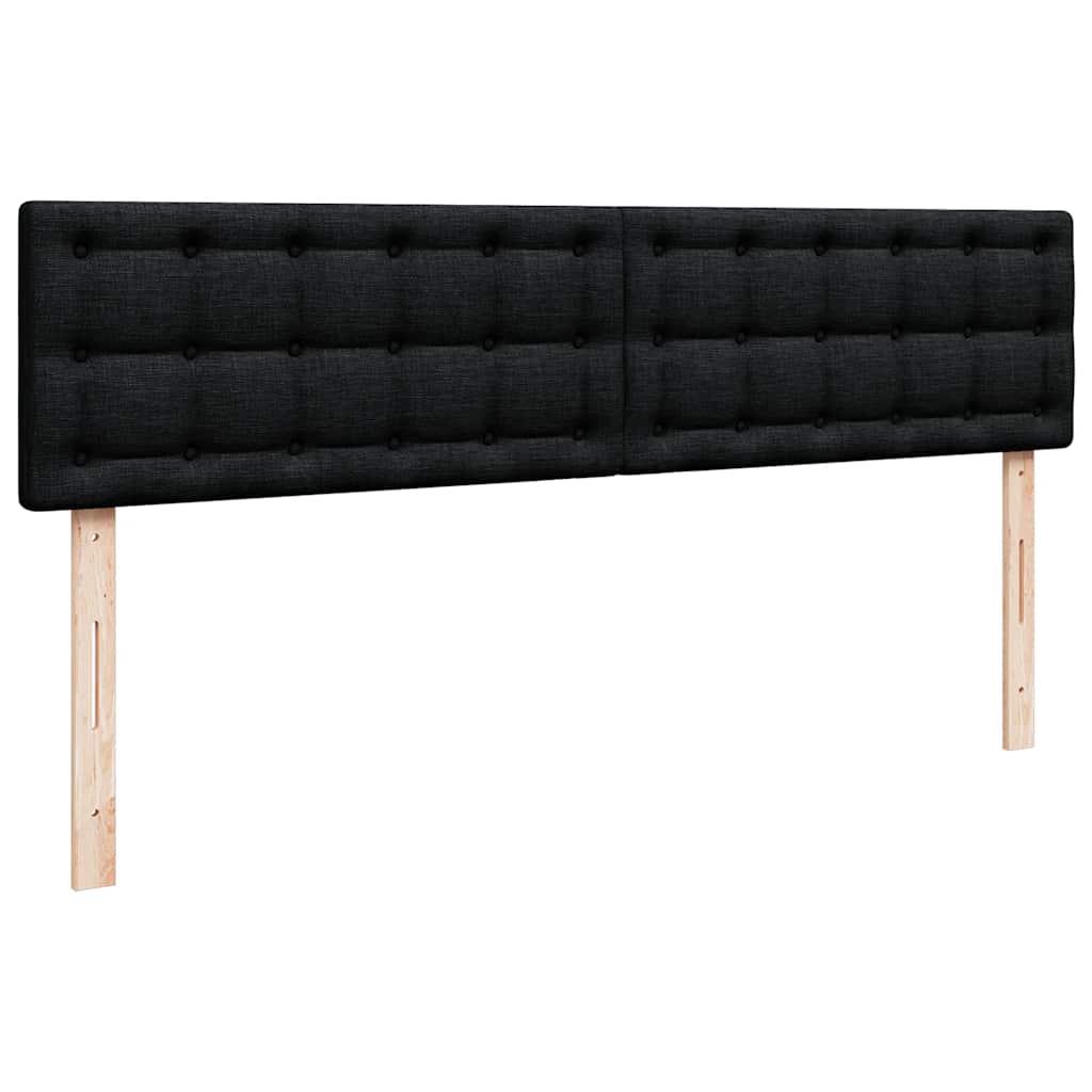 Ottoman-Bett mit Matratzen Schwarz 180x200 cm Stoff