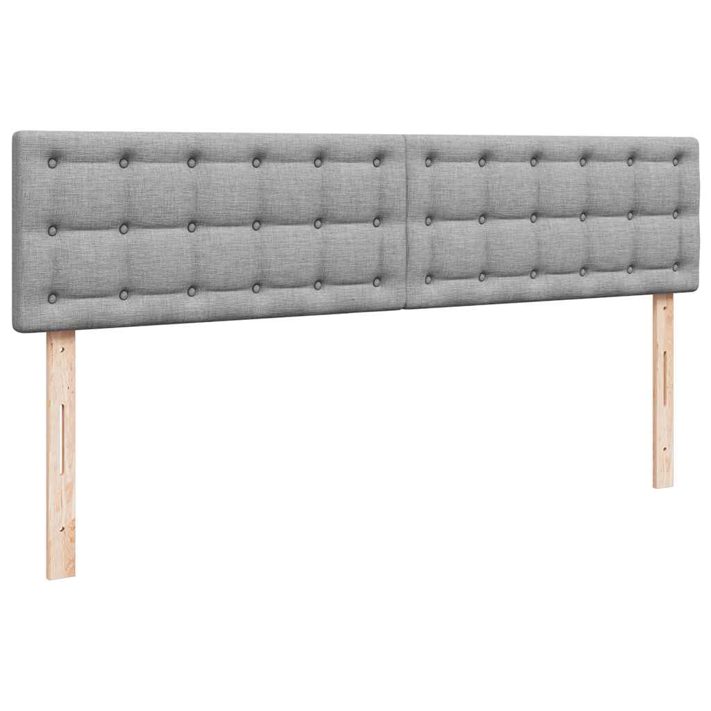 Ottoman bed with mattress light grey 200x200 cm fabric