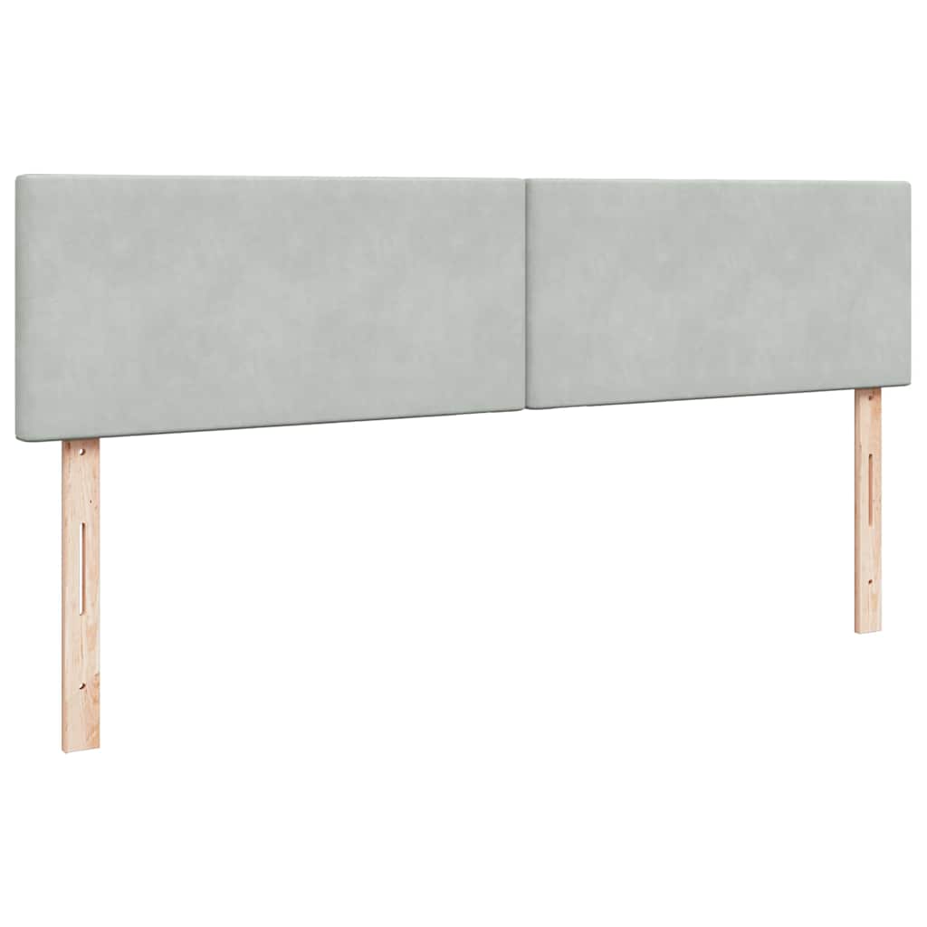 Ottoman-Bett mit Matratzen Hellgrau 180x200 cm Samt
