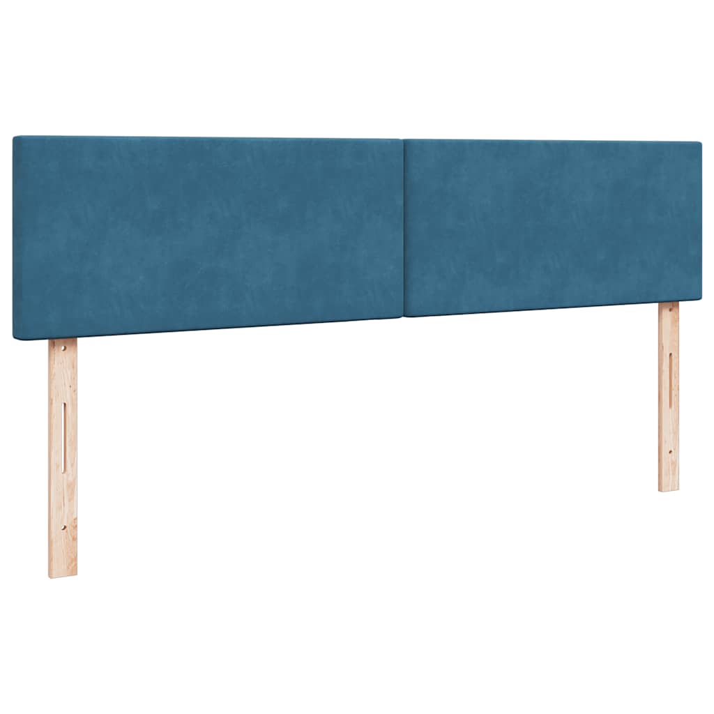Ottoman-Bett mit Matratzen Dunkelblau 200x200 cm Samt