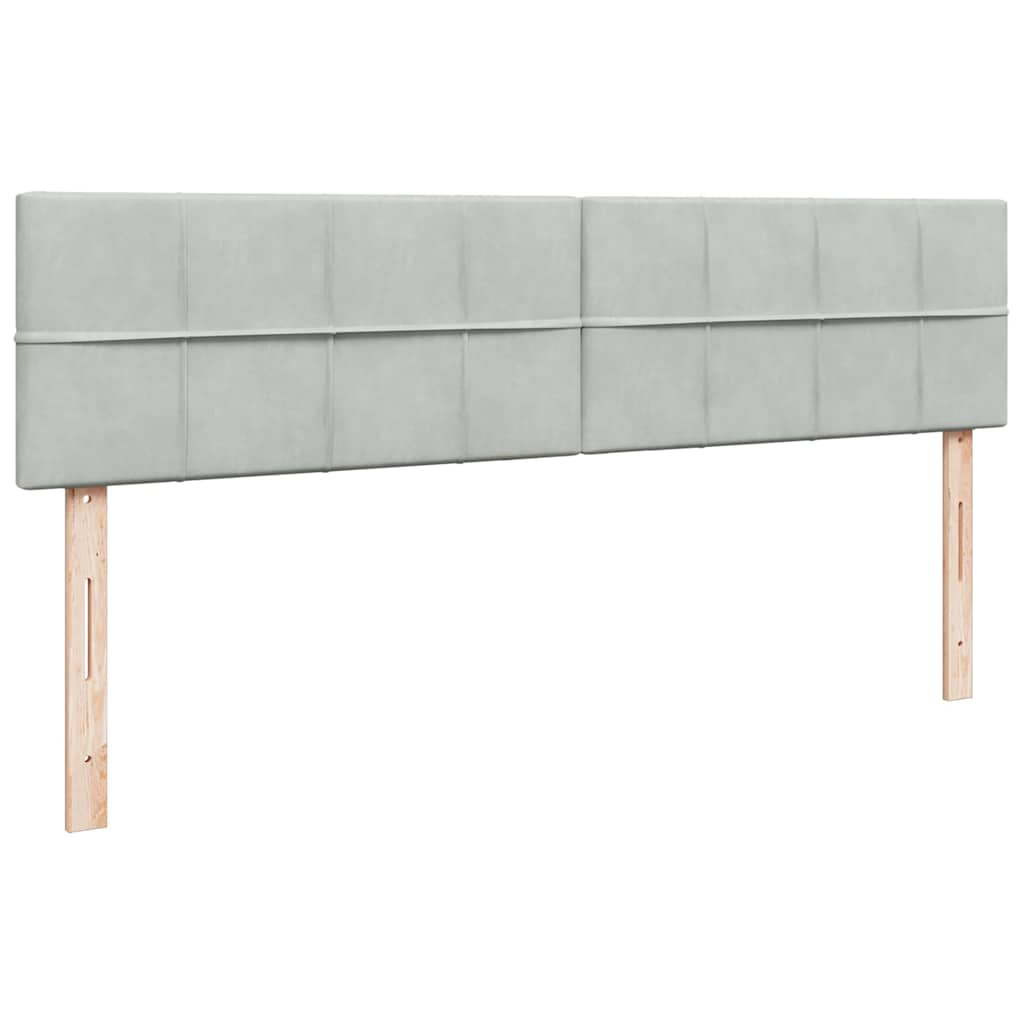 Ottoman-Bett mit Matratzen Hellgrau 180x200 cm Samt