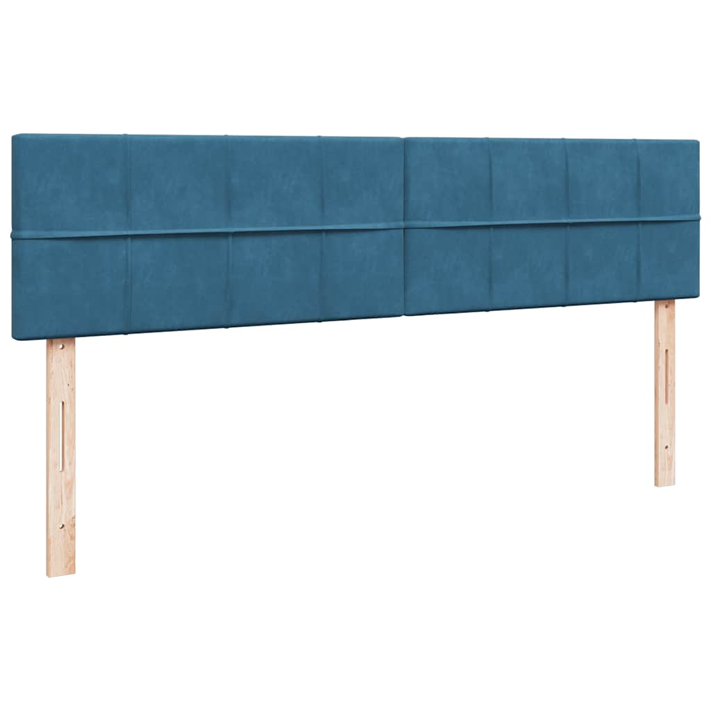 Ottoman bed with mattress dark blue 180x200 cm velvet