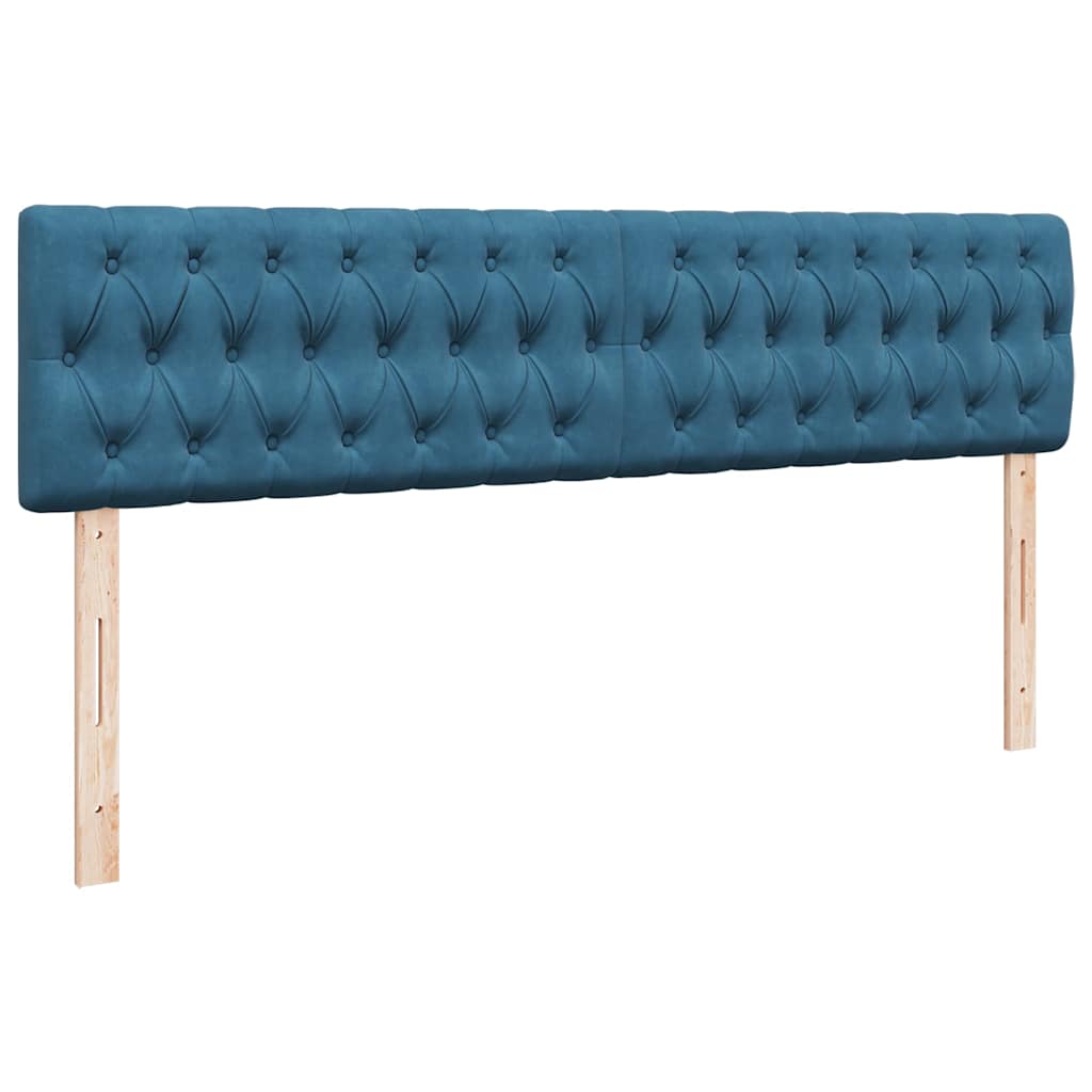 Ottoman bed with mattress dark blue 180x200 cm velvet