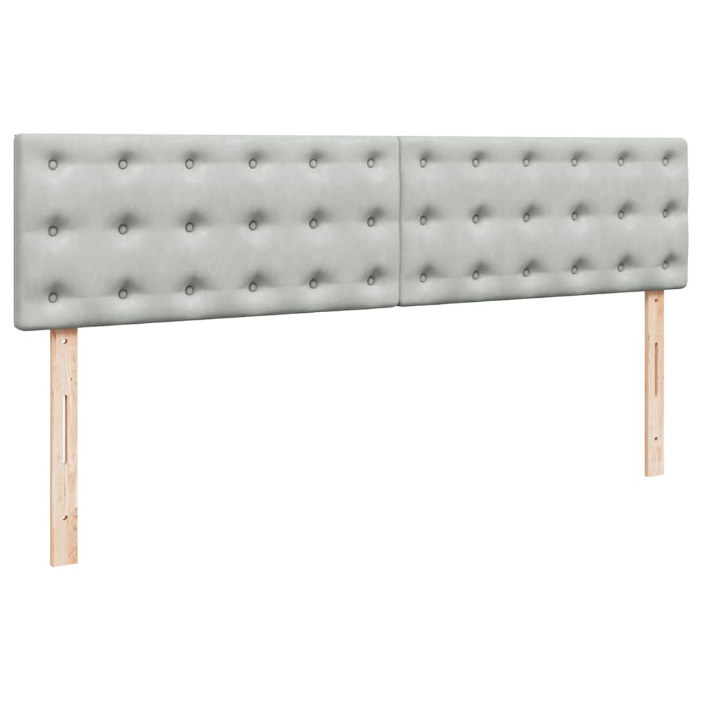 Ottoman-Bett mit Matratzen Hellgrau 180x200 cm Samt