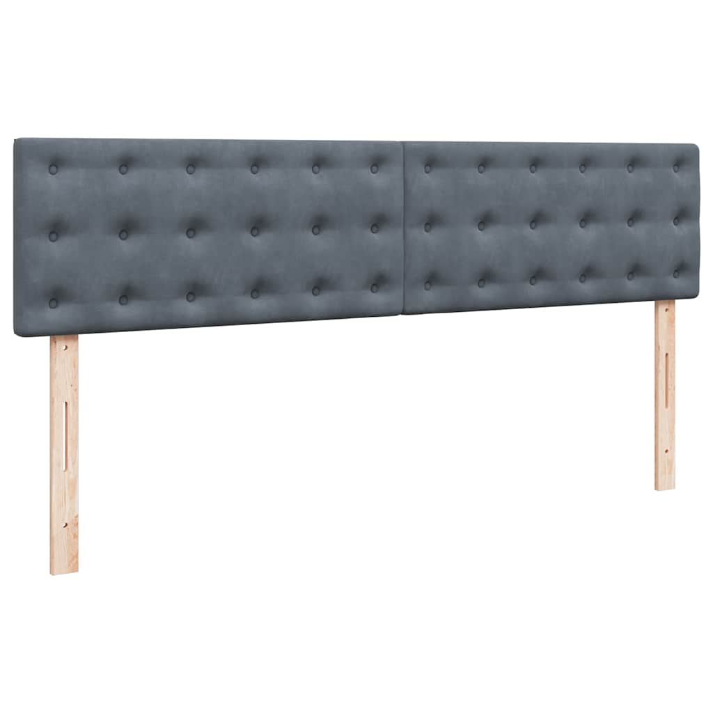 Ottoman-Bett mit Matratzen Dunkelgrau 200x200 cm Samt