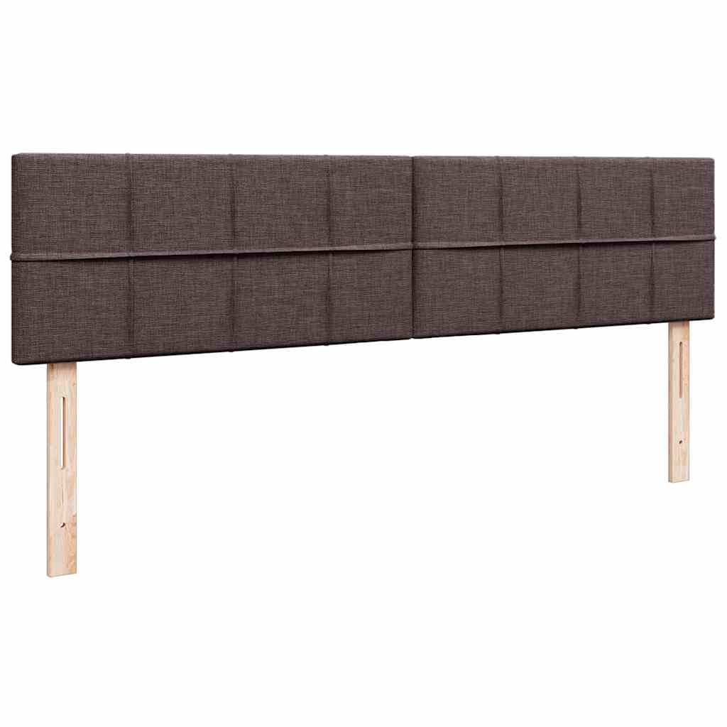 Ottomane Bett mit Matratze & LEDs Dunkelbraun 180x200 cm Stoff