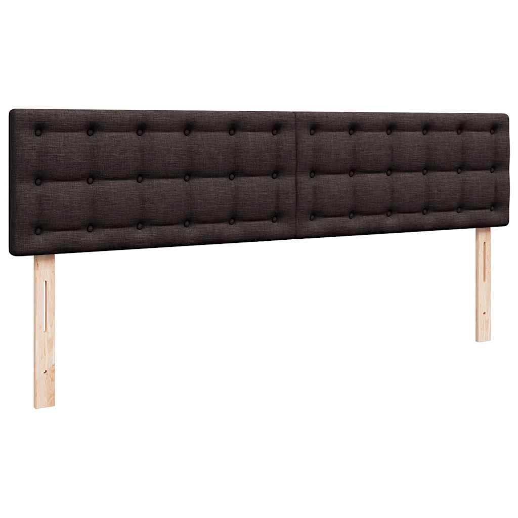 Ottomane Bett mit Matratze & LEDs Dunkelbraun 180x200 cm Stoff
