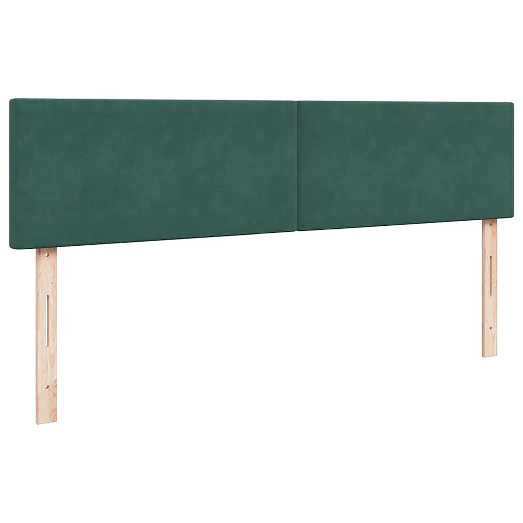 Ottoman-Bett mit Matratze & LEDs Dunkelgrün 160x200 cm Samt