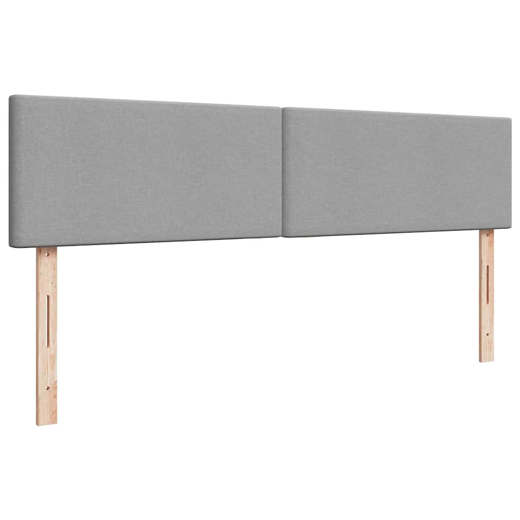 Ottoman-Bett mit Matratzen & LEDs Hellgrau 180x200 cm Stoff