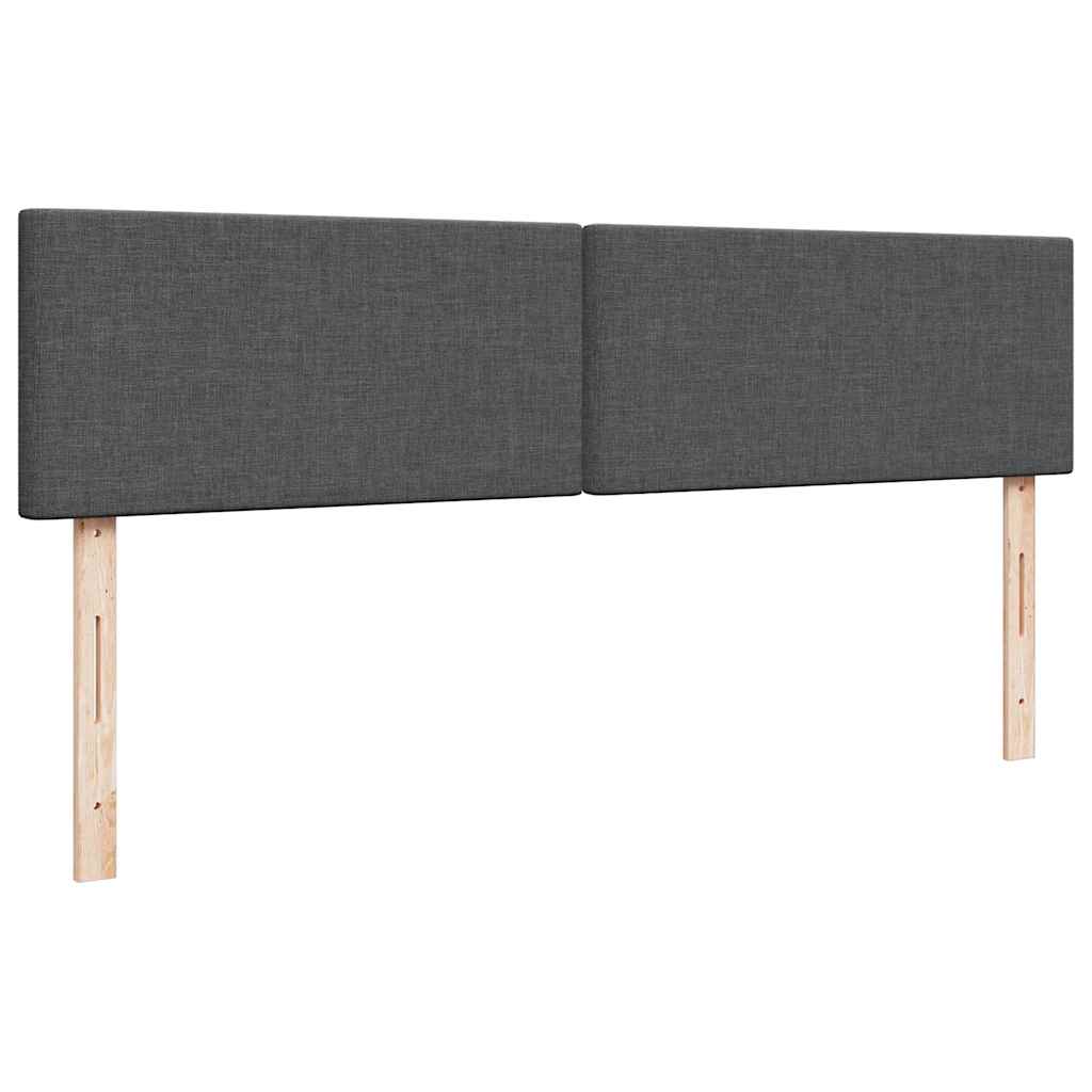 Ottoman bed with mattress &amp; LEDs dark grey 180x200 cm fabric