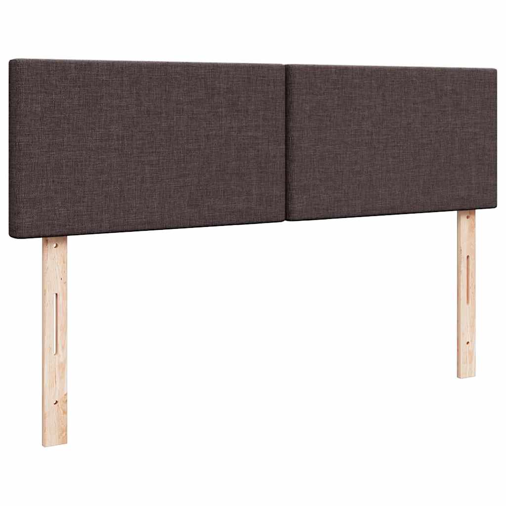 Ottoman-Bett mit Matratzen & LEDs Dunkelbraun 180x200 cm Stoff