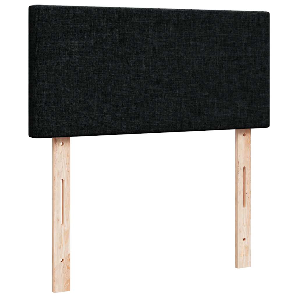 Ottoman-Bett mit Matratzen & LEDs Schwarz 200x200 cm Stoff