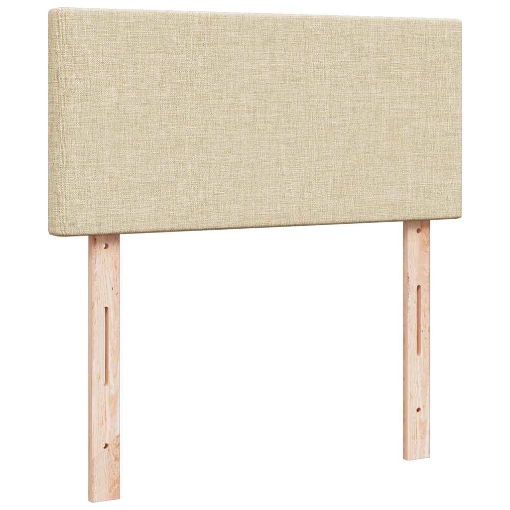 Ottoman-Bett mit Matratzen & LEDs Creme 200x200 cm Stoff