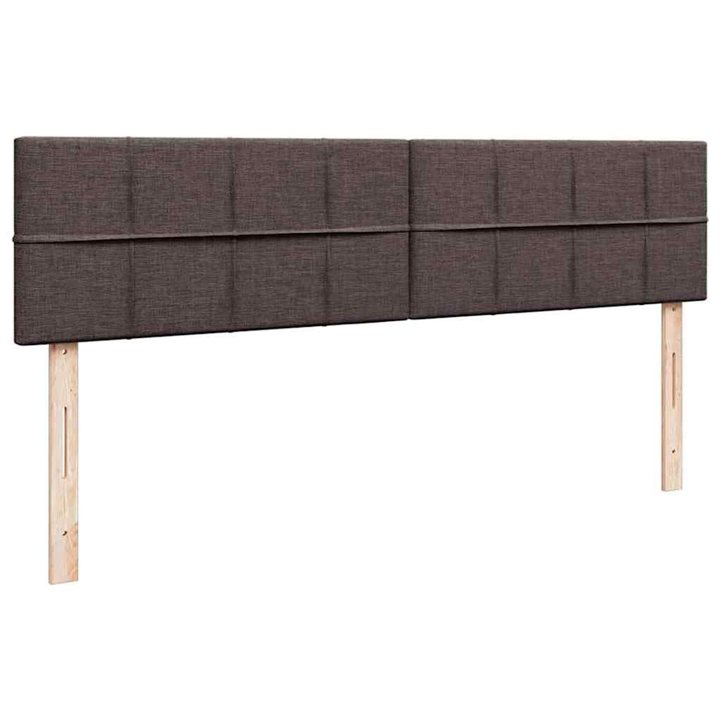 Ottoman-Bett mit Matratzen & LEDs Dunkelbraun 180x200 cm Stoff