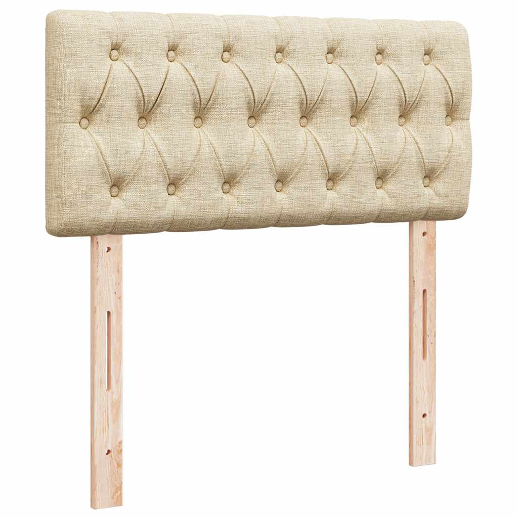 Ottoman-Bett mit Matratzen & LEDs Creme 200x200 cm Stoff