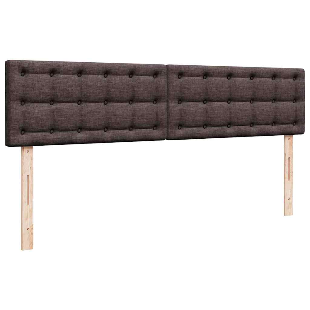 Ottoman-Bett mit Matratzen & LEDs Dunkelbraun 180x200 cm Stoff