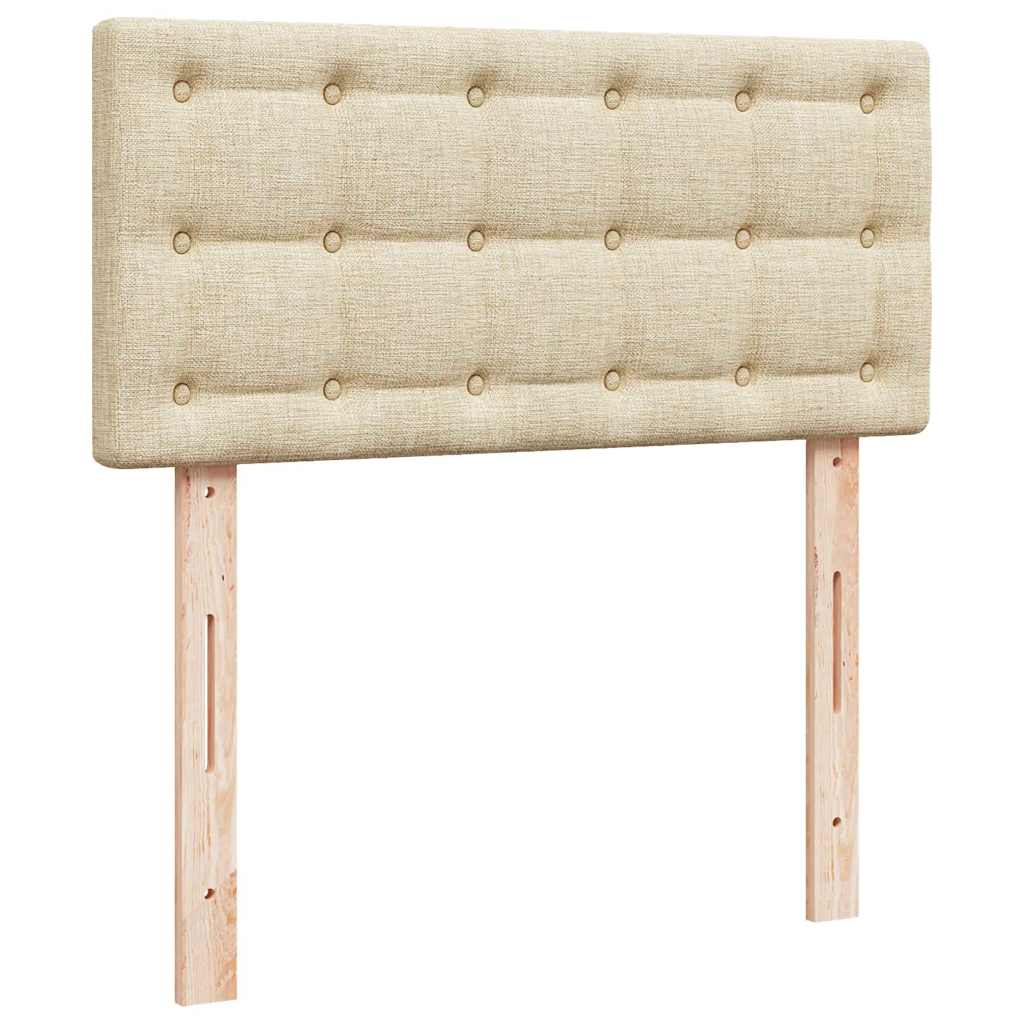 Ottoman-Bett mit Matratzen & LEDs Creme 200x200 cm Stoff
