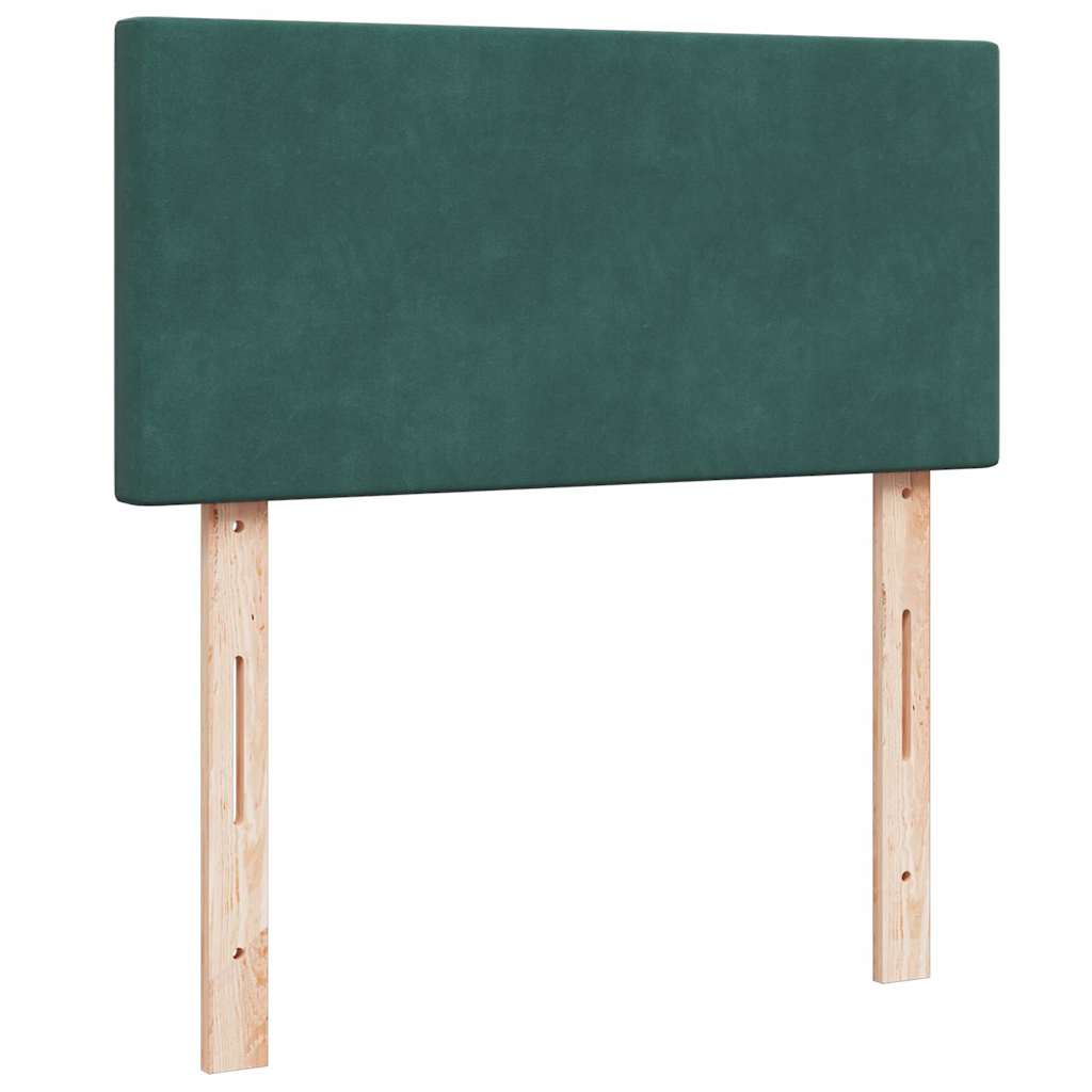 Ottoman-Bett mit Matratzen & LEDs Dunkelgrün 200x200 cm Samt