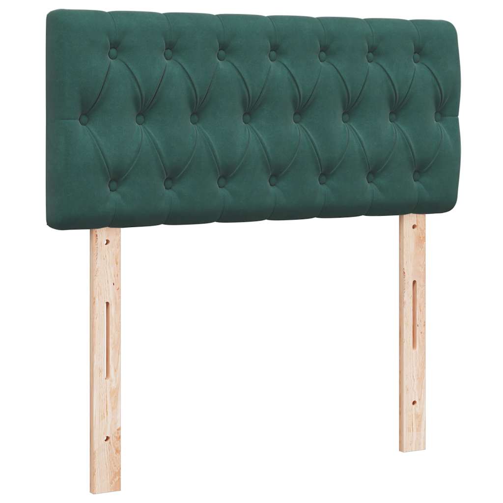 Ottoman-Bett mit Matratzen & LEDs Dunkelgrün 200x200 cm Samt