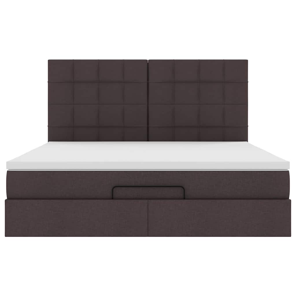 Ottoman-Bett mit Matratze Dunkelbraun 180x200 cm Stoff