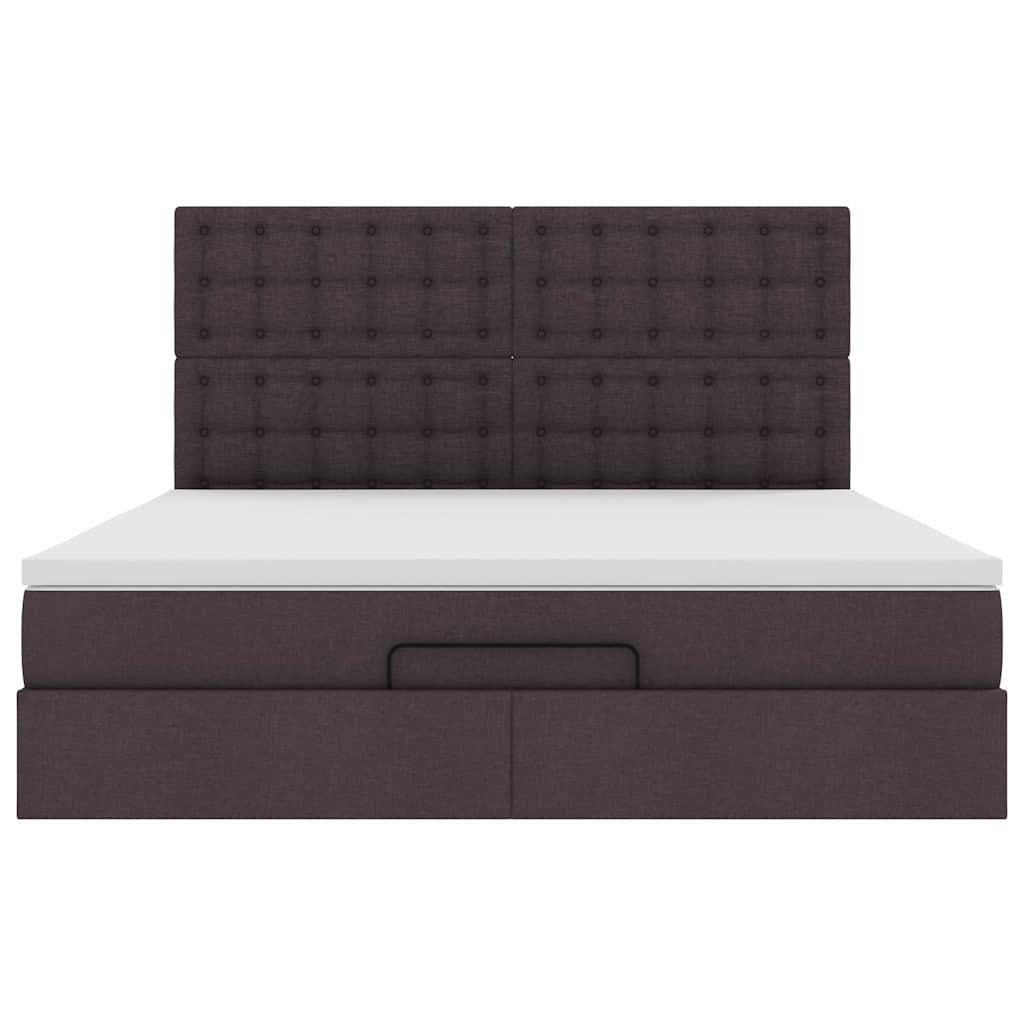 Ottoman-Bett mit Matratze Dunkelbraun 180x200 cm Stoff