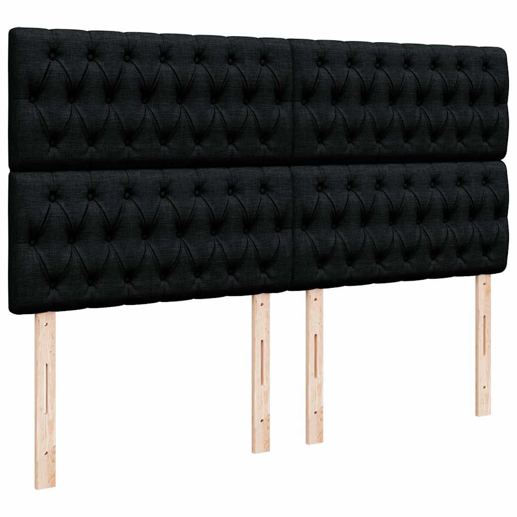 Ottoman bed with mattress &amp; LEDs Black 180x200 cm fabric