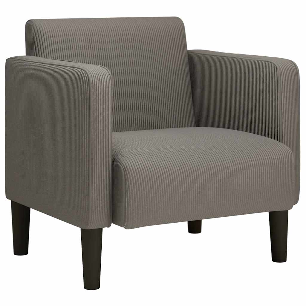 Sessel mit Armlehnen Hellgrau 54 cm Cordstoff