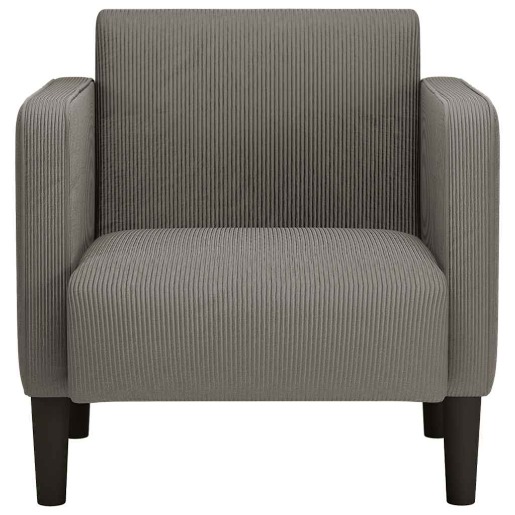 Sessel mit Armlehnen Hellgrau 54 cm Cordstoff