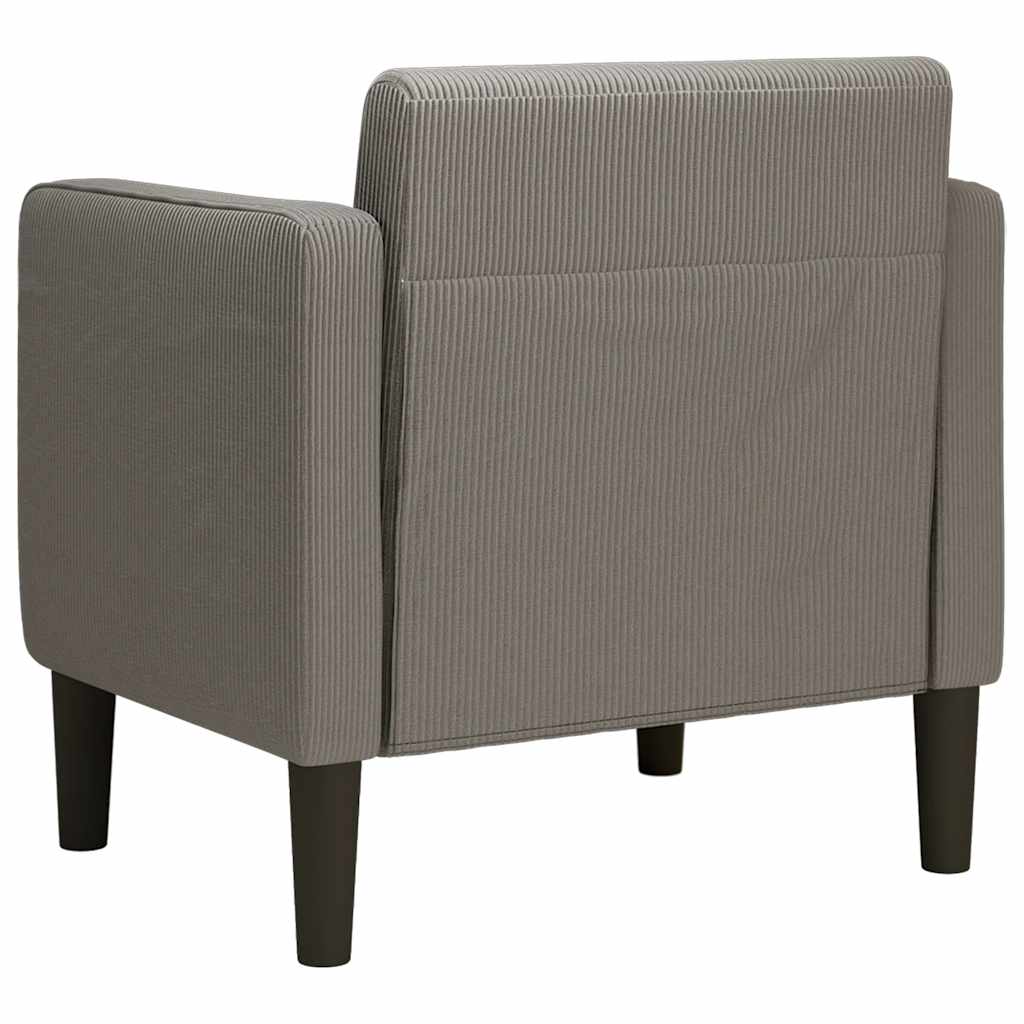 Sessel mit Armlehnen Hellgrau 54 cm Cordstoff