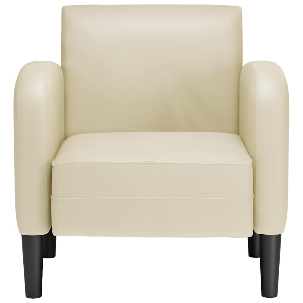 Armchair with armrests cream 54 cm artificial leather