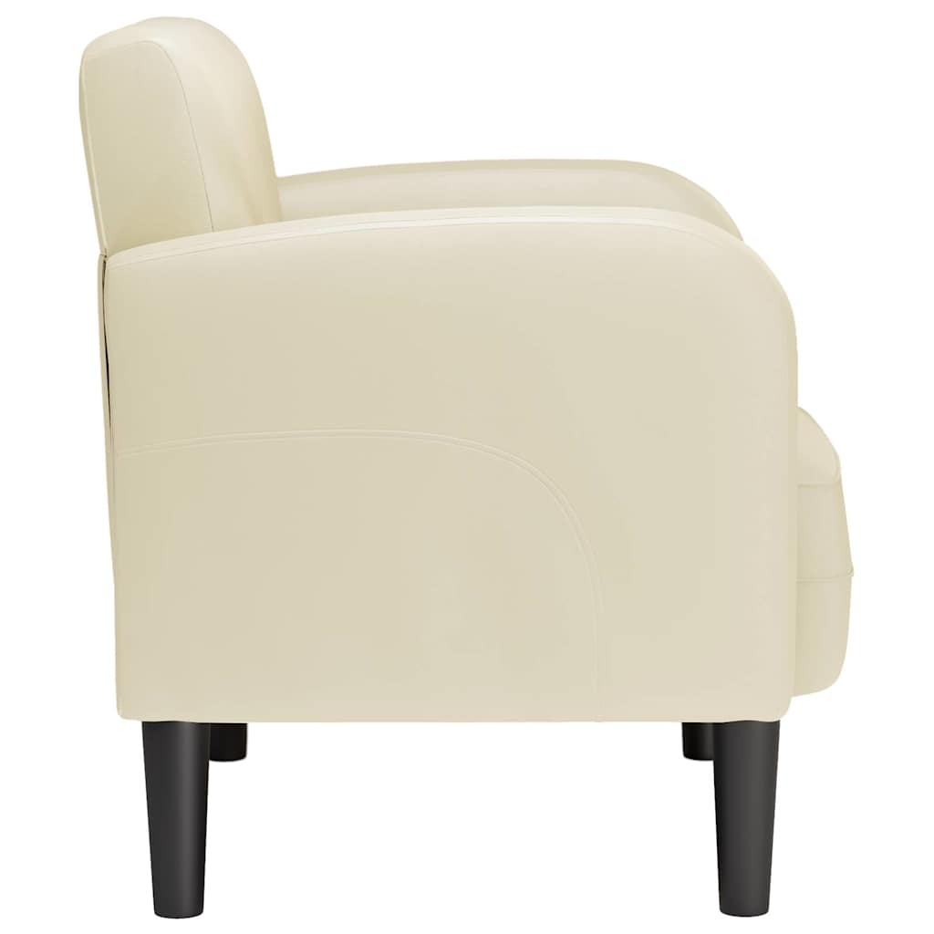 Armchair with armrests cream 54 cm artificial leather
