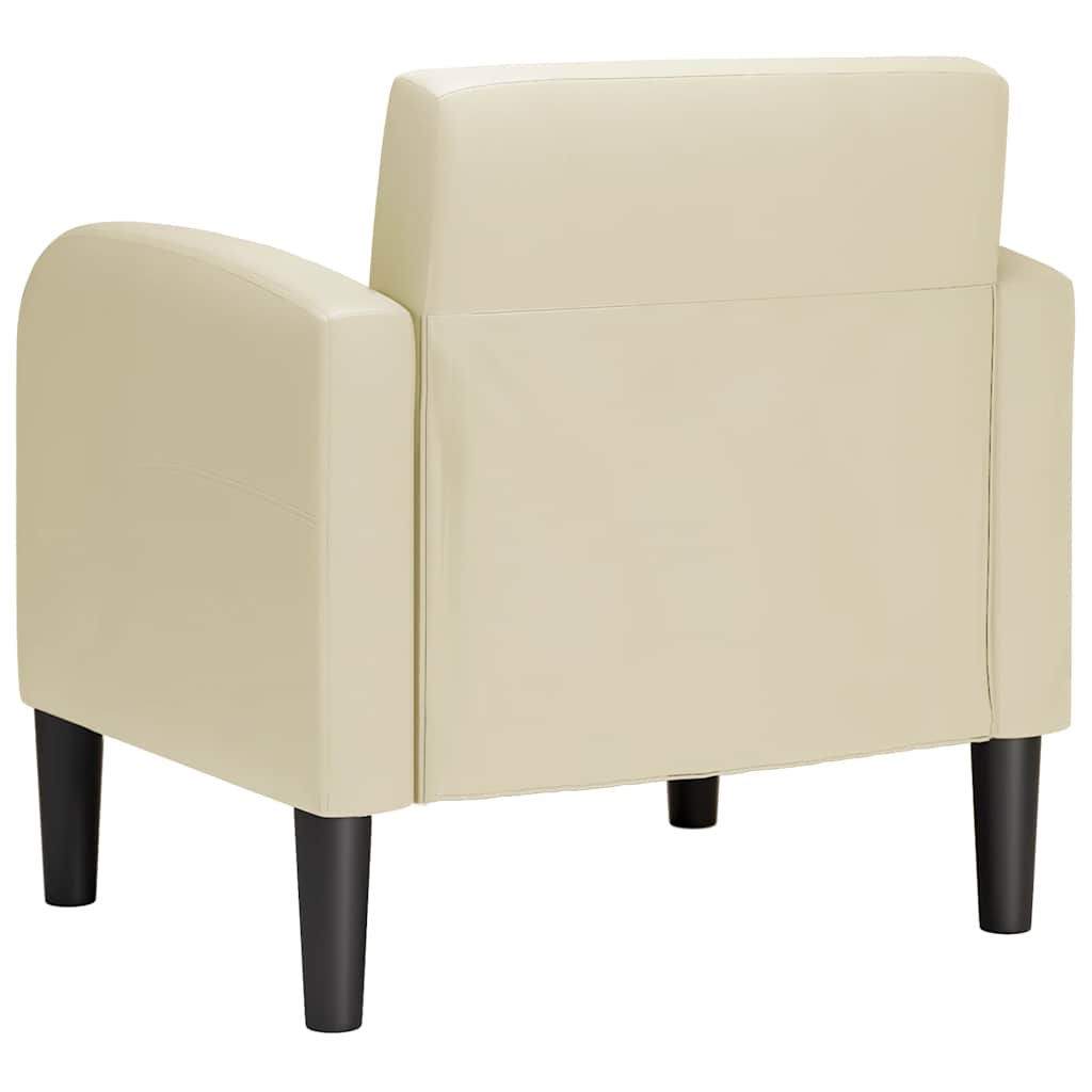 Armchair with armrests cream 54 cm artificial leather
