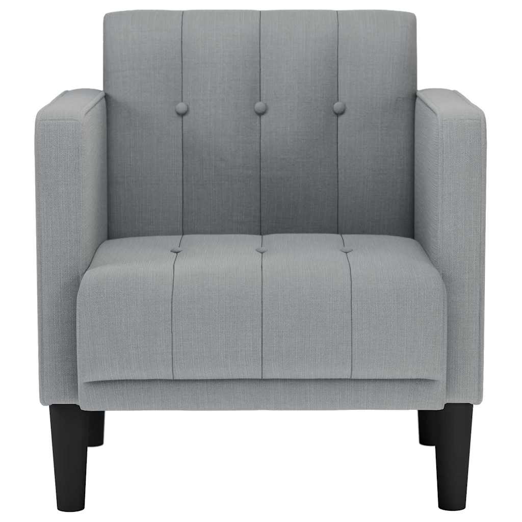 Sessel mit Armlehnen Hellgrau 53 cm Stoff