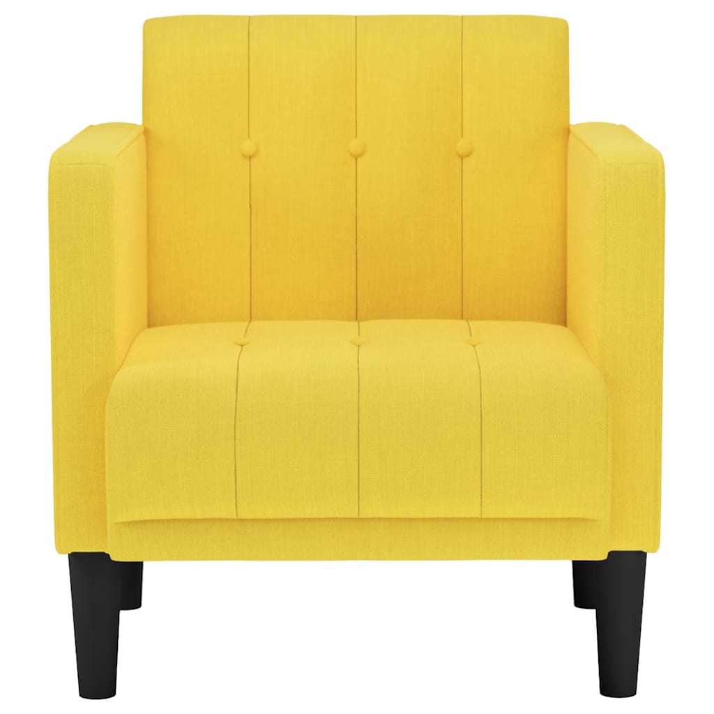 Armchair with armrests light yellow 53 cm fabric