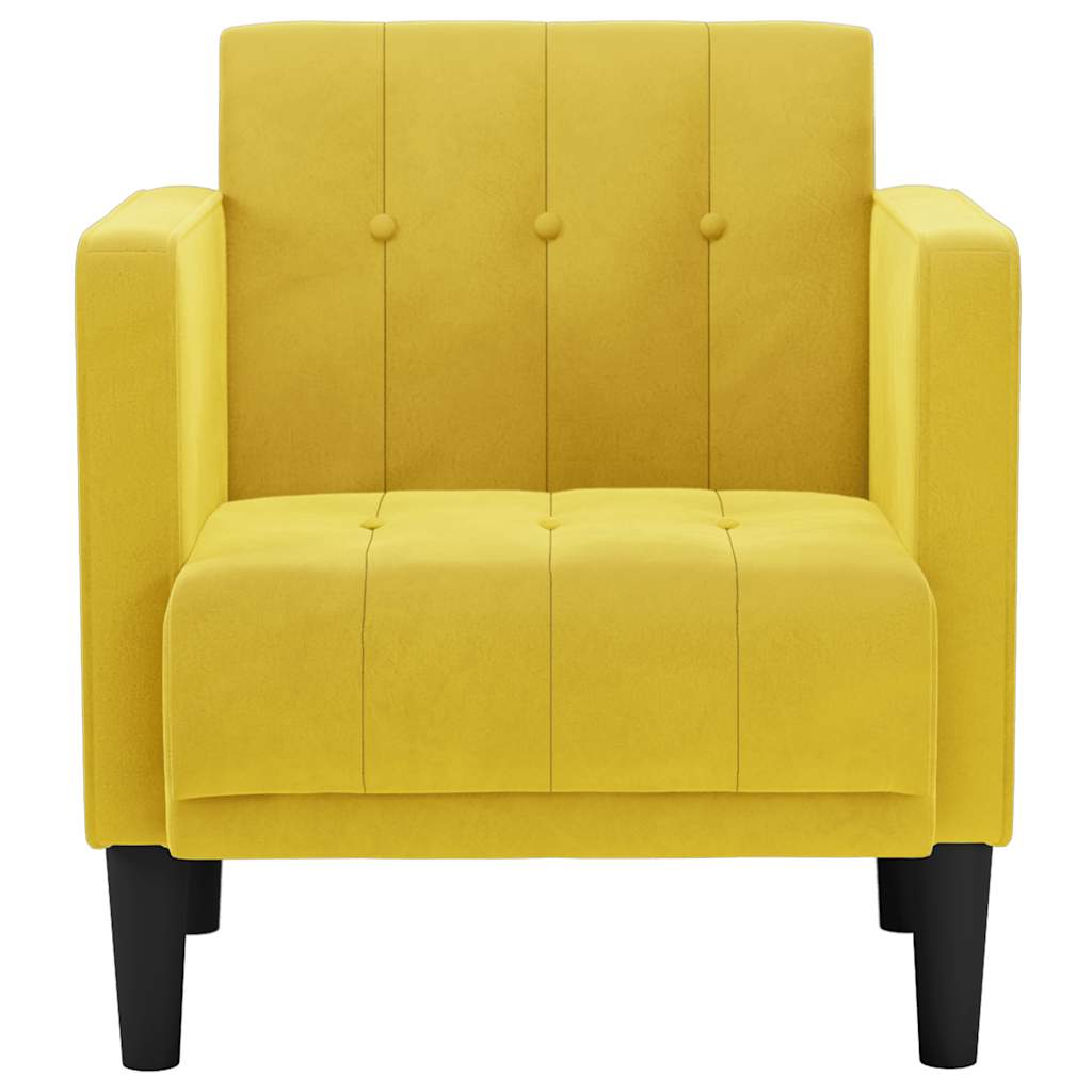 Armchair with Armrests Yellow 53 cm Velvet