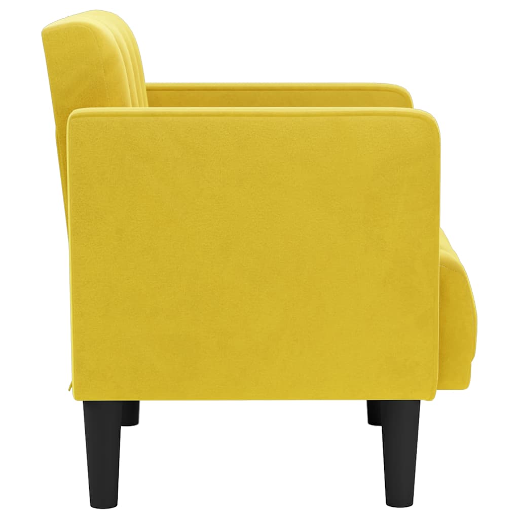 Armchair with Armrests Yellow 53 cm Velvet