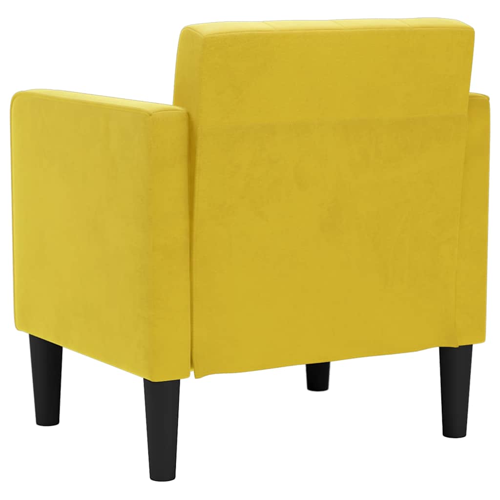 Armchair with Armrests Yellow 53 cm Velvet