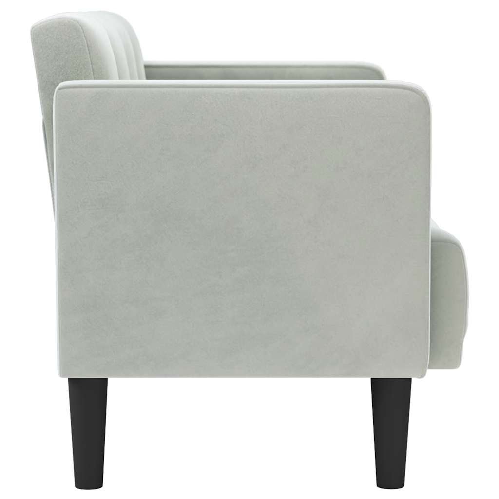 Zweisitzer-Sofa Hellgrau 111 cm Samt