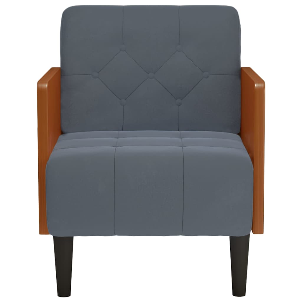 Sessel mit Armlehnen Dunkelgrau 55 cm Samt
